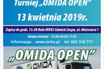 13 kwietnia 2019 r. – XIV Turniej „OMIDA OPEN” dla amatorów i weteranów – zapisy do 15.40. Hala MRKS Gdańsk
