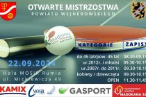 Otwarte Mistrzostwa Powiatu Wejherowskiego – 22 września 2024 r. – początek godz. 8.30; Hala MOSiR Rumia